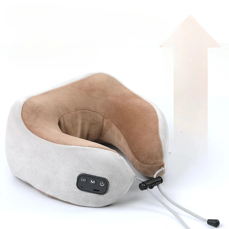 Smart Electric U Shaped Neck Massage Pillow Memory Foam Soft