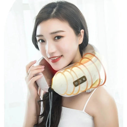 Smart Electric U Shaped Neck Massage Pillow Memory Foam Soft